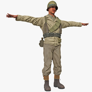 3d american wwii infantry soldier