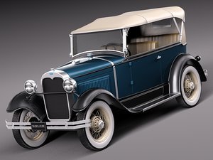 3d model car v8 antique 1930
