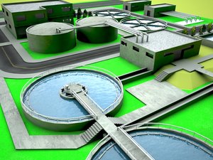 3ds max wasterwater treatment plant
