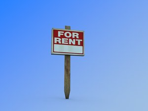 3d rent sign