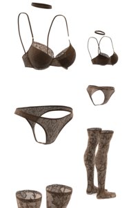 3d model lingerie set cloth simulations