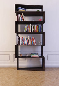 bookcase 18 books 3d max
