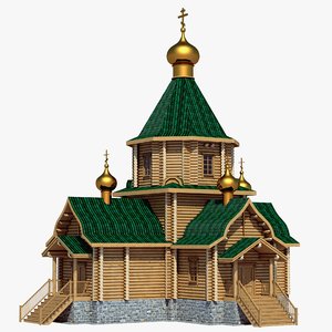3d model russian wooden church