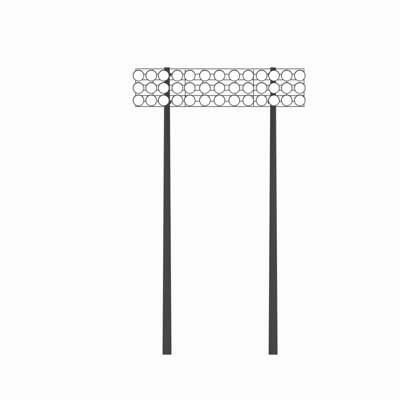 stadium lights 3d obj