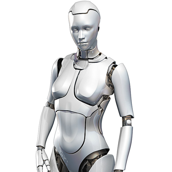 obj female cyborg robot