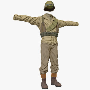 3d american wwii infantry soldier