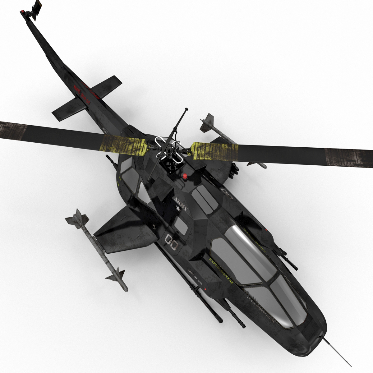 3d Model Stealth Helicopter 2