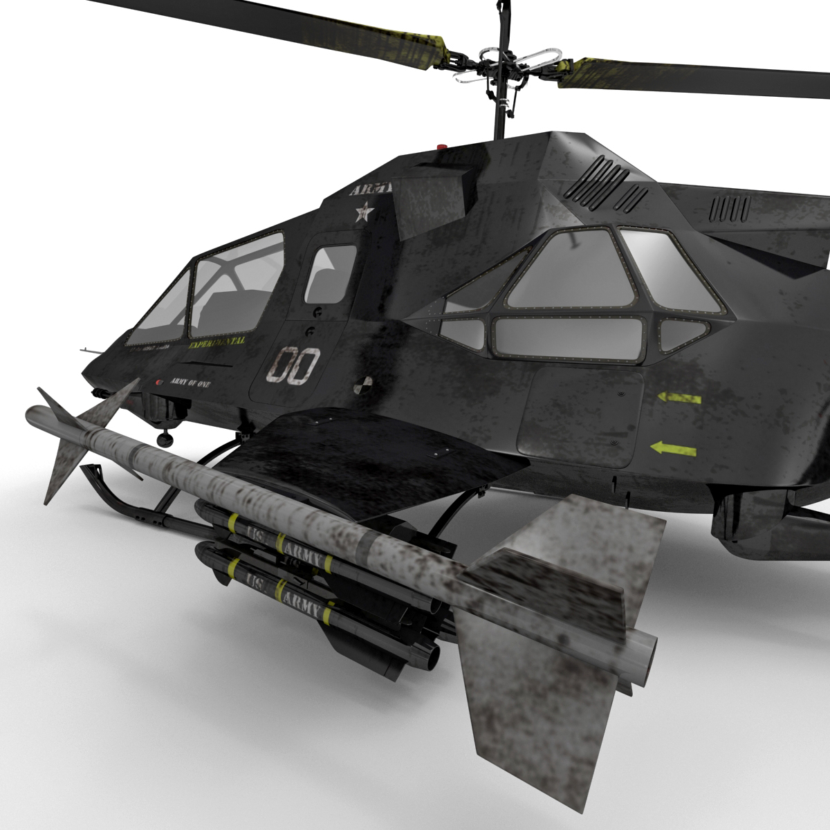 3d model stealth helicopter 2