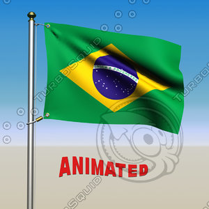 3d brazil flag