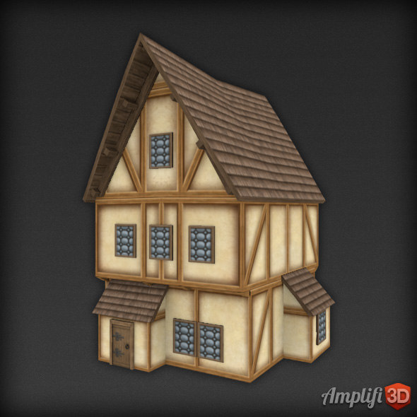 icartoon medieval housei 3d model