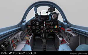 3d model mig-19p farmer-b cockpit