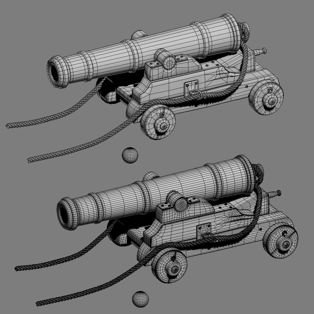 3ds max cannon pirate ship