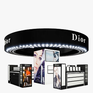 3d model dior cosmetics stand -
