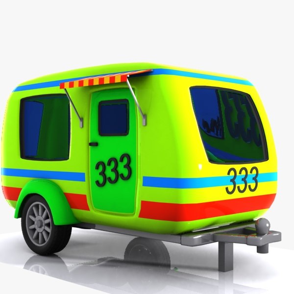 cartoon caravan cart 3d max