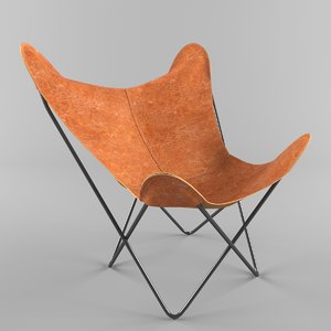 3d leather butterfly chair model