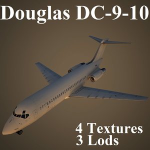 3dsmax douglas dc-9-10 low-poly