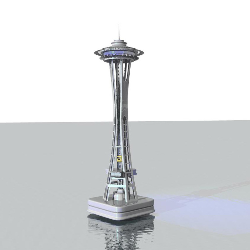 space needle landmark 3d model