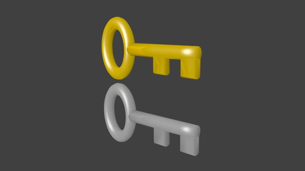 3d model key cartoon cartoon keys