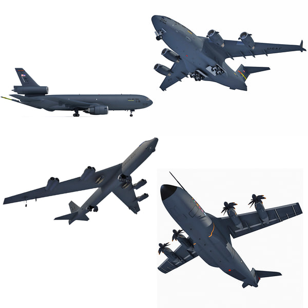military airbus a400m aircraft 3d model