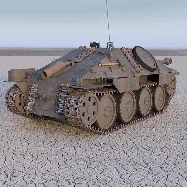 3d model hetzer german tank