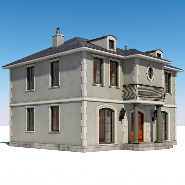 3d Model Faux Chateau House