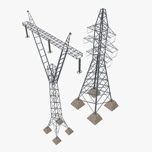 3d model power transmission towers