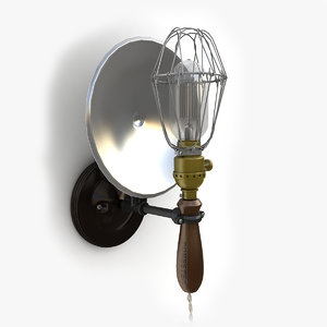 3d retro industrial lamp 01 model