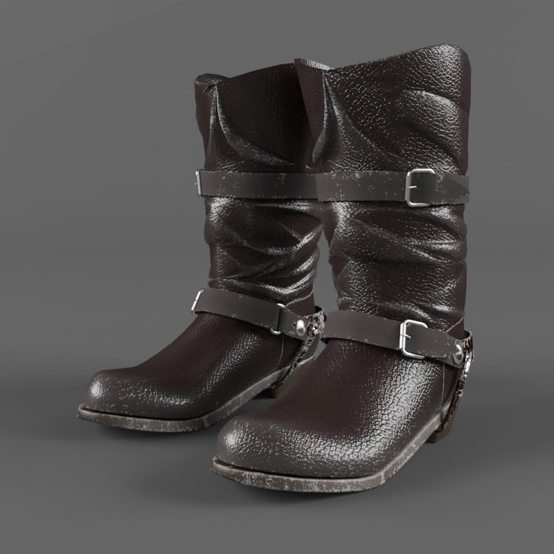 leather boots 3d model