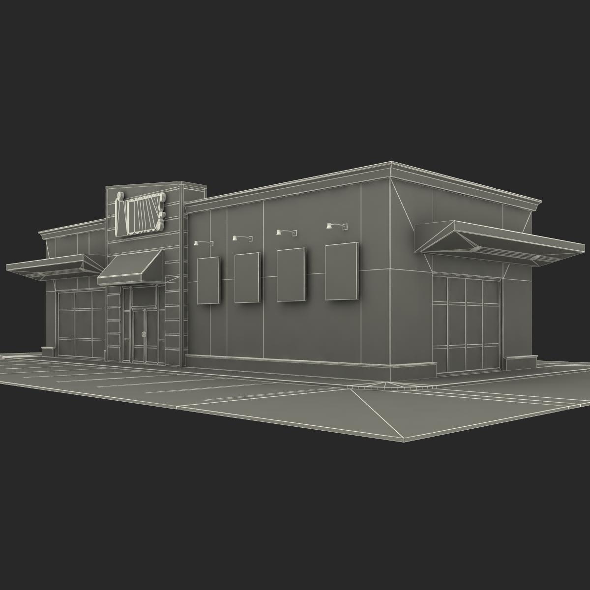 dunkin donuts restaurant 3d model