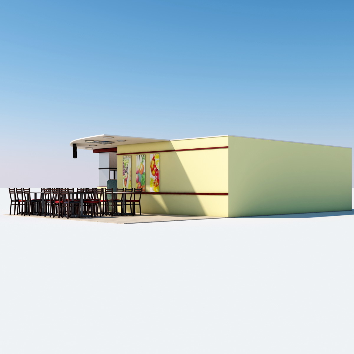 subway restaurant 3d model