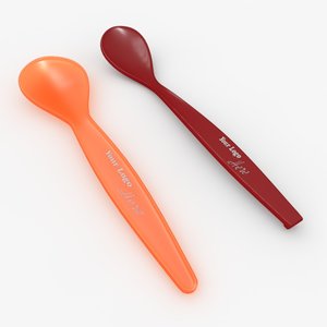 3d model of plastic spoons