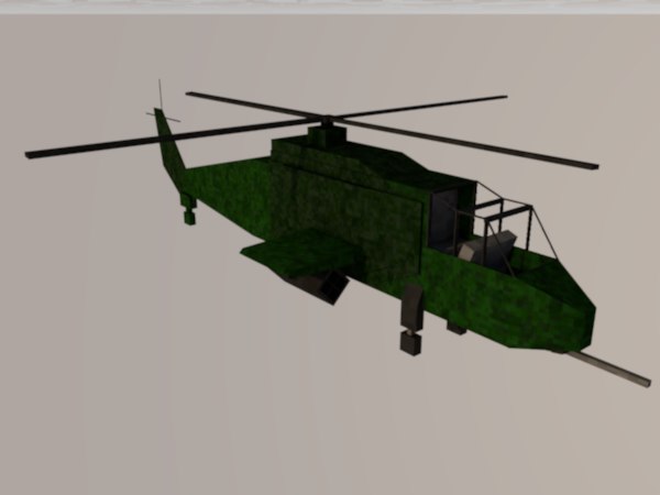 Minecraftの攻撃ヘリコプター3dモデル Turbosquid