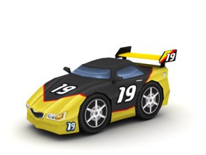3d model cartoon racing car