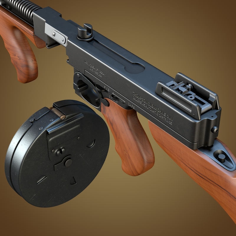 3d thompson submachine gun