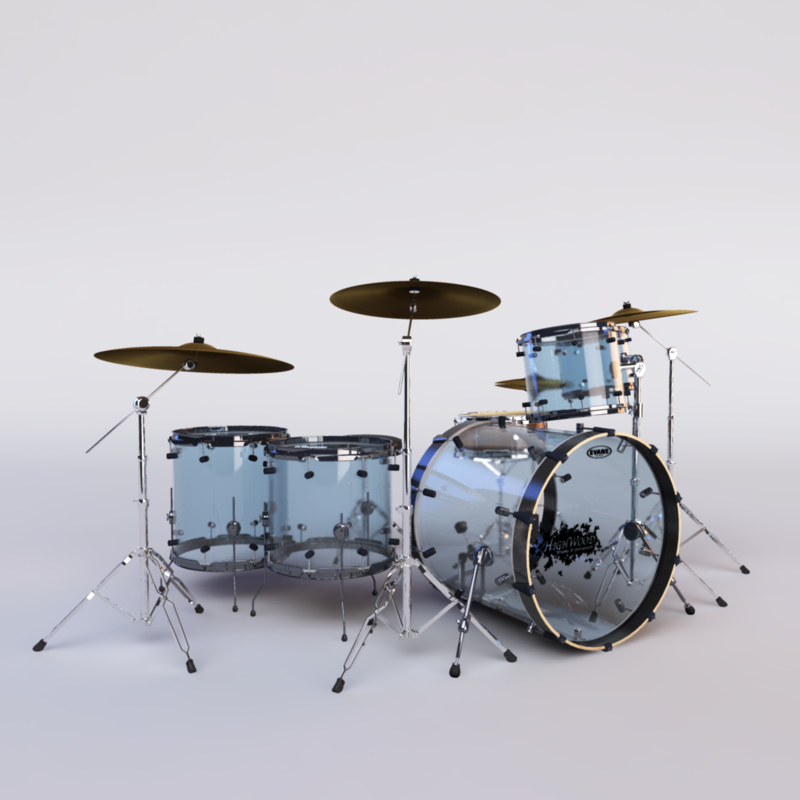 acrylic drumset 3d ma