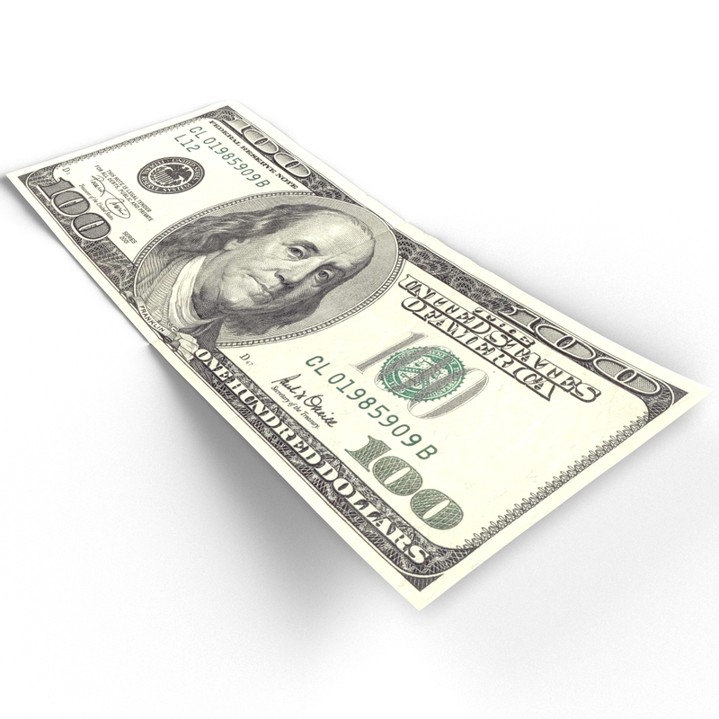 100 dollar bill 3d c4d