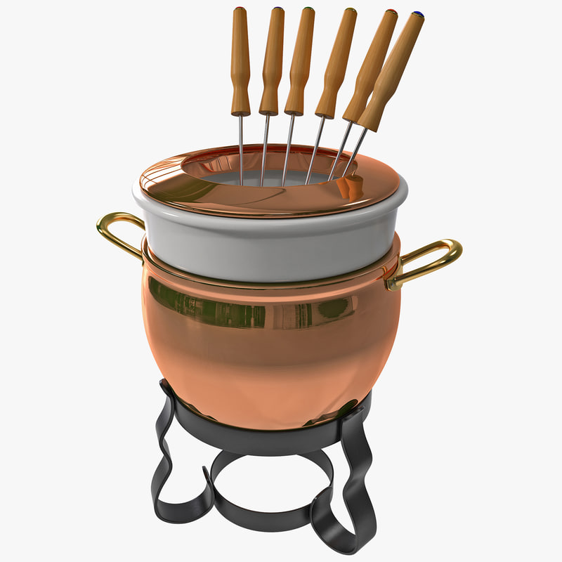 fondue pot  3d  max 