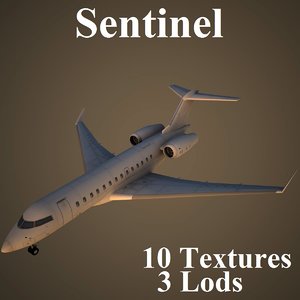 bombardier sentinel low-poly 3d max