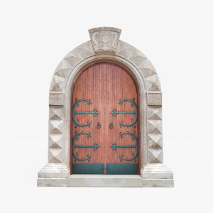 3d model medieval italian stone doorway