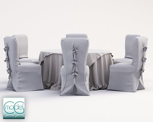 3d wedding table chairs model