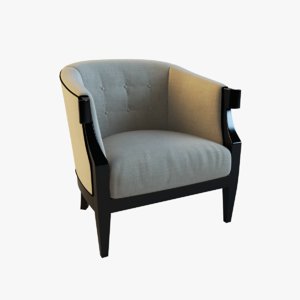 french upholstered chair 3d obj