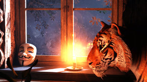 3d scene tiger rigged morph model