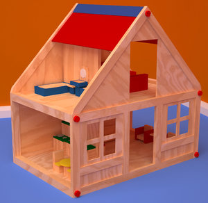 3d wooden toy house