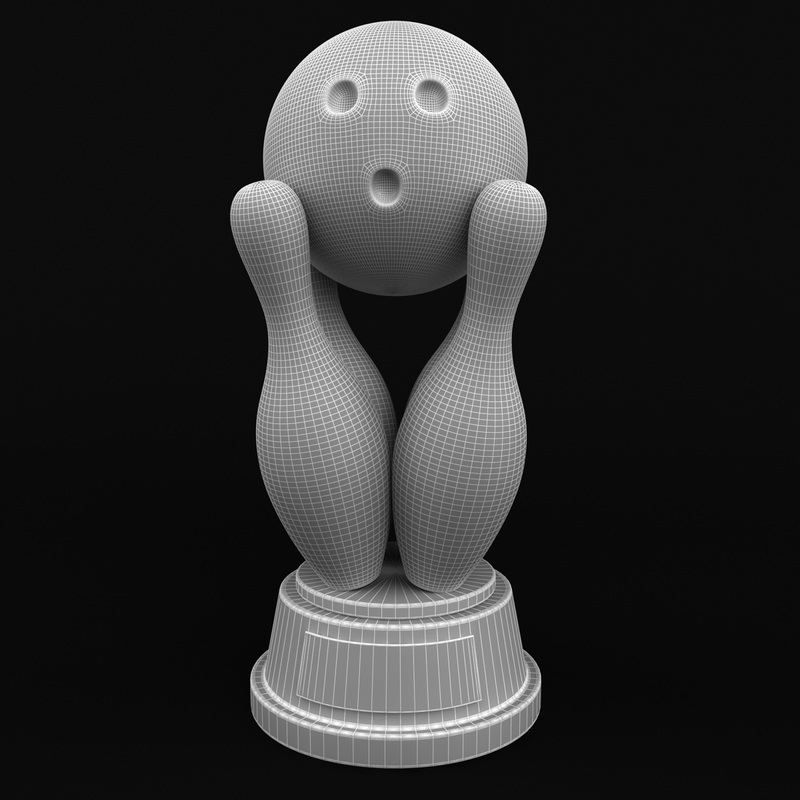 bowling ball trophy 3d dxf