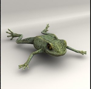 3d model green frog