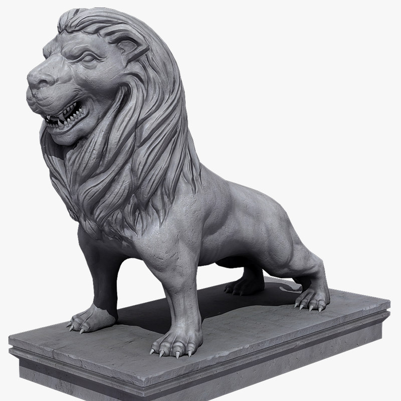 3d model lion statue