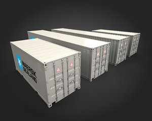 containers sets modeled 3d 3ds