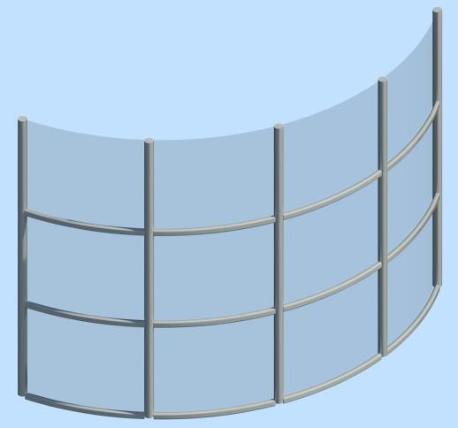 curtain wall curved 3d model