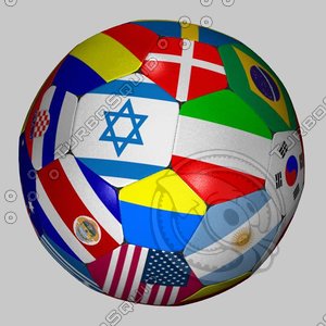 soccer ball flag 3d model