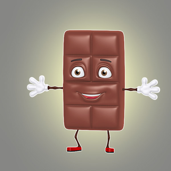 Cool Cartoon Chocolate Bar 3d Max
